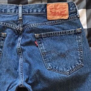 Mens LEVIS 505 Relaxed Fit Blue Denim Jeans Sz 33